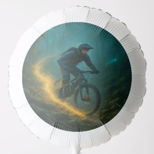 Magical Mountain Biking Adventure Trail Scene Balloon