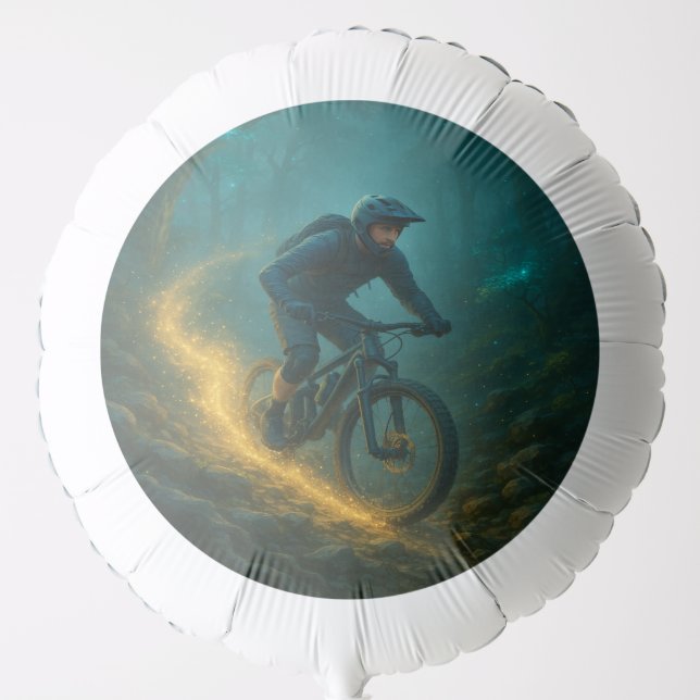 Magical Mountain Biking Adventure Trail Scene  Balloon (Front)
