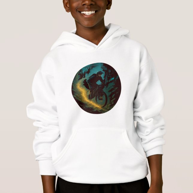 Magical Mountain Biking Adventure Trail Scene  Hoodie (Front)