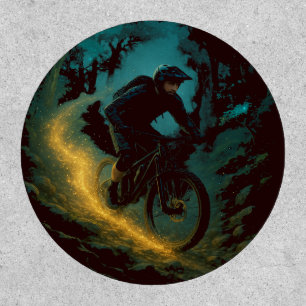 Magical Mountain Biking Adventure Trail Scene  Patch