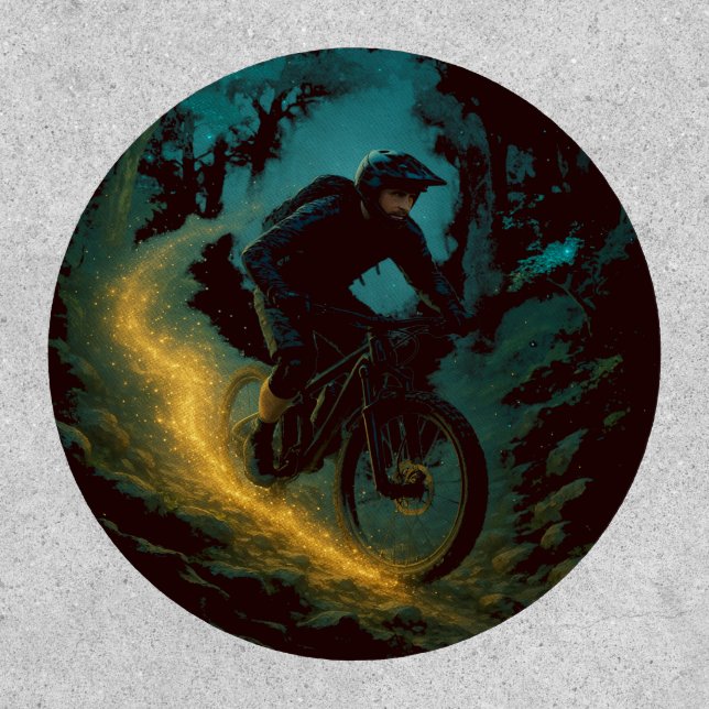 Magical Mountain Biking Adventure Trail Scene  Patch (Front)