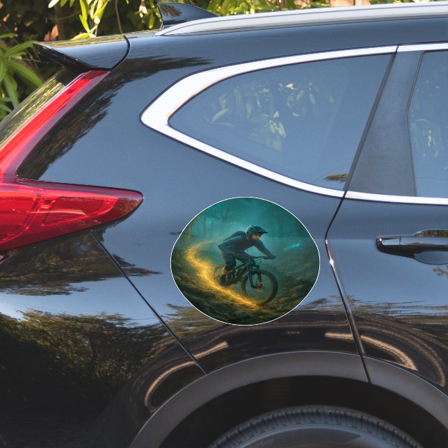 Magical Mountain Biking Adventure Trail Scene  Sticker (Car Side)