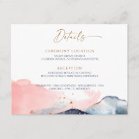 Magical Mountain Navy Blue Blush Pink Details