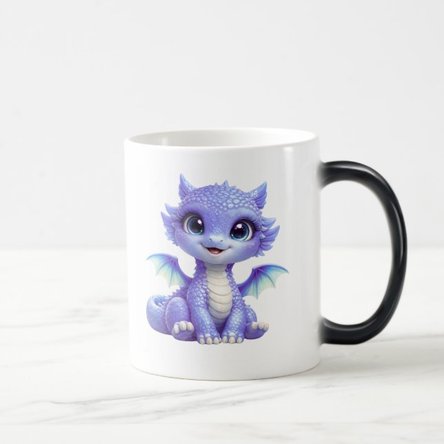 Magical Mug with a Sweet Blue Dragon Baby (Right)