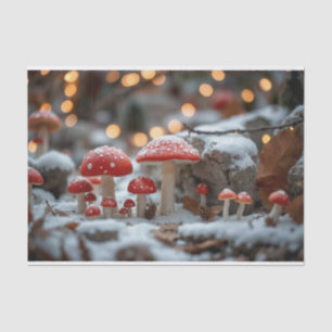 Magical Mushroom Forest at Christmas Time Tissue Paper
