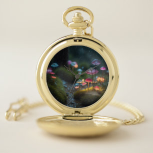 Magical Mushroom Forest Pocket Watch
