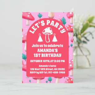 Magical Mushroom Garden Birthday Invitation
