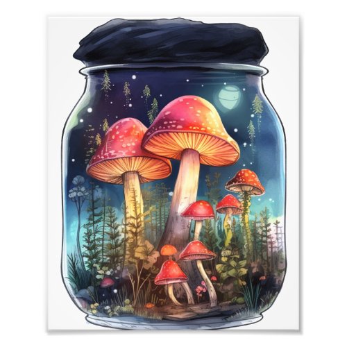 Magical Mushroom In Jars  Photo Print