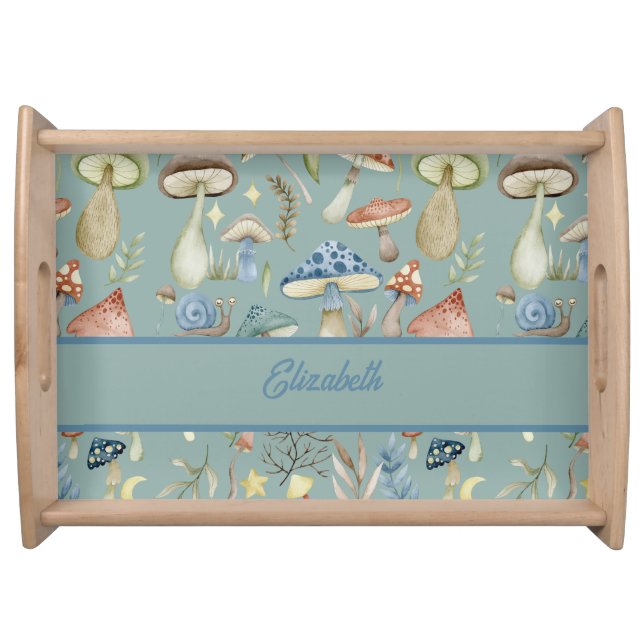 Magical Mushroom Mystical Hygge Personalized Serving Tray (Front)