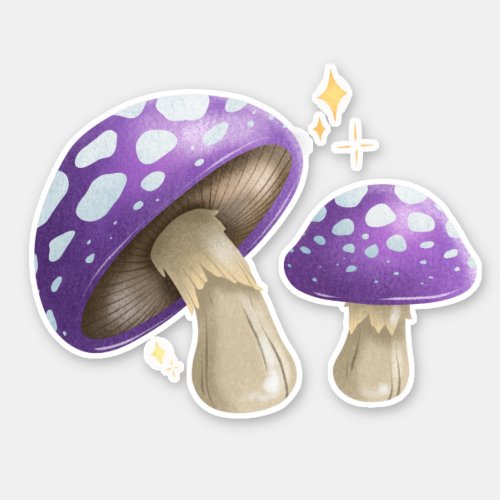 Magical mushroom toadstools _ LAVENDER Sticker
