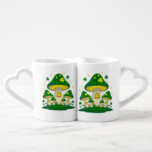 Magical Mushroom Village With Glowing Coffee Mug Set