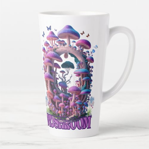 Magical Mushroom Wonderland Enchanting Fantasy Art Latte Mug