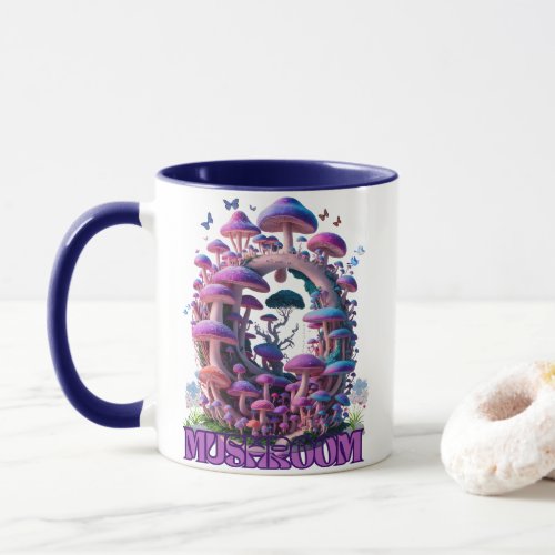 Magical Mushroom Wonderland Enchanting Fantasy Art Mug