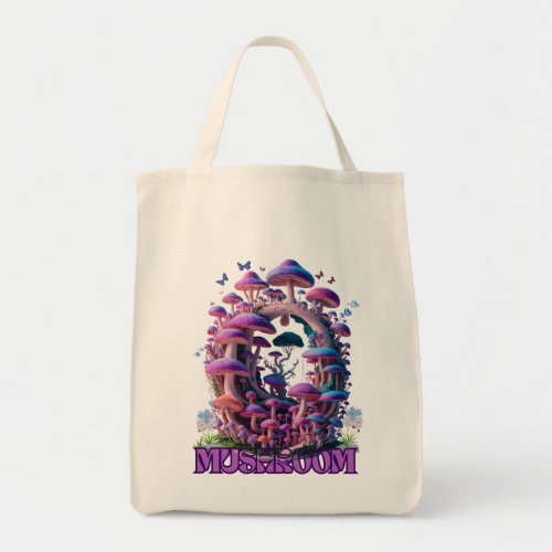 Magical Mushroom Wonderland Enchanting Fantasy Art Tote Bag