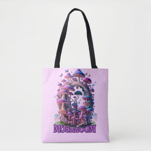 Magical Mushroom Wonderland Enchanting Fantasy Art Tote Bag