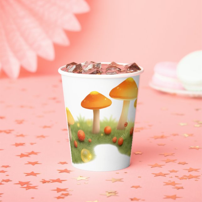Magical Mushroom Woodland Boho Baby Shower  Paper Cups (Insitu)