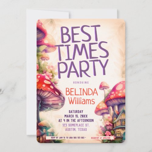 Magical Mushrooms Best Times Party Flyer Invitation
