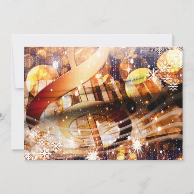magical music note piano teacher festive holiday card (Front)