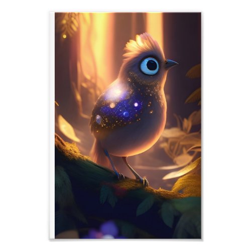 magical mystery bird in magical forest photo print