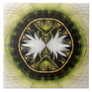 Magical mystical bright fractal pattern ceramic tile