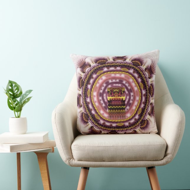 Magical mystical bright pattern throw pillow (Chair)