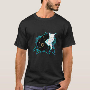 Magical Mystical Cat Couple Yin Yang 6 Ying Décor  T-Shirt