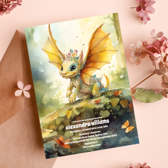 Magical Mystical Dragon Baby Shower Invitation (Creator Uploaded)