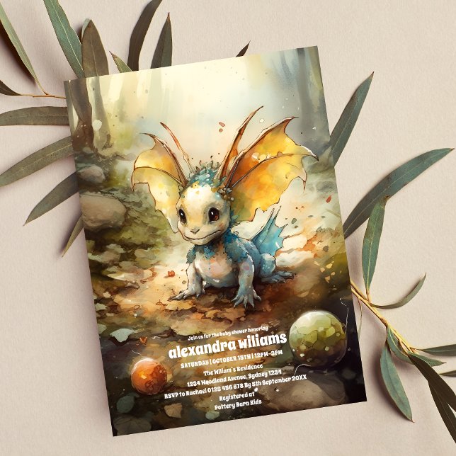 Magical Mystical Dragon Baby Shower Invitation (Creator Uploaded)