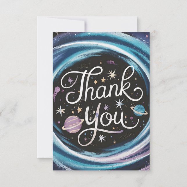 Magical Mystical Heaven Celestial Thank You Card (Front)