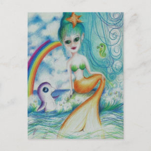 Magical mystical mermaid postcard