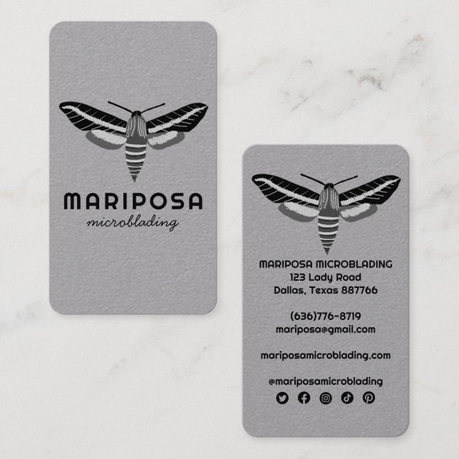 Magical Mystical MOTH Esthetician Beauty Salon Business Card (Front/Back)