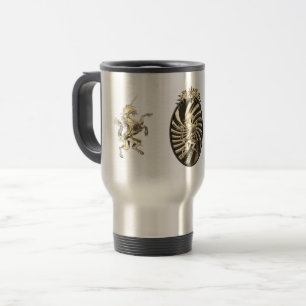 Magical Mythical Golden Unicorn Travel Mug