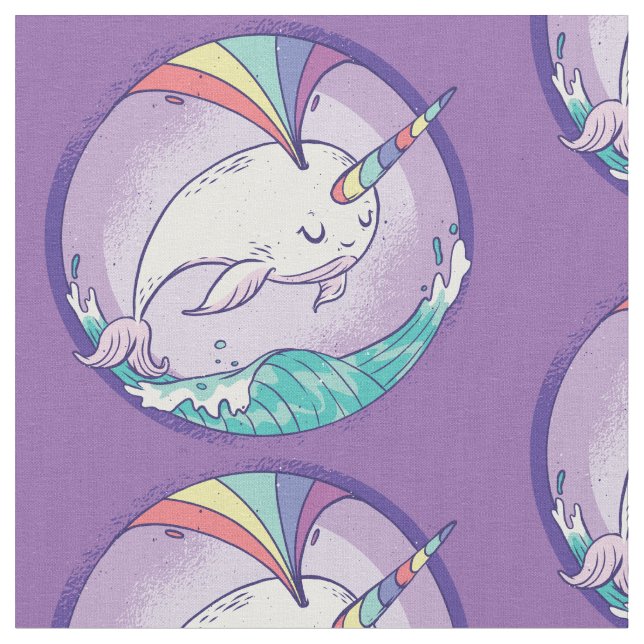 Magical Narwhal Fabric (Close Up)