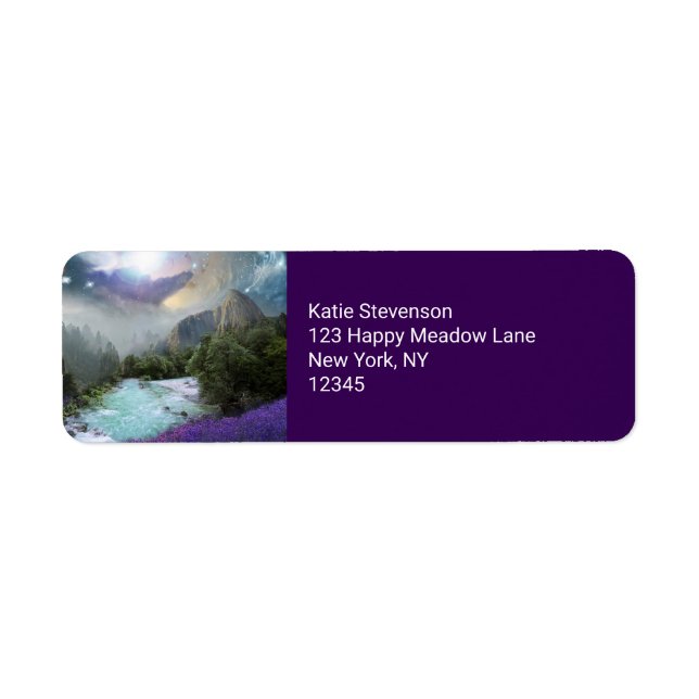 Magical Nature Landscape with Rushing Water Label (Front)