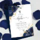 Magical Navy Indigo Blue Roses & Gold Baptism Invitation | Zazzle