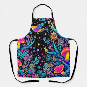 Magical Neon Forest Night Dream Design Apron