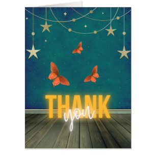 Magical Neon Lights & Butterflies BIG Card