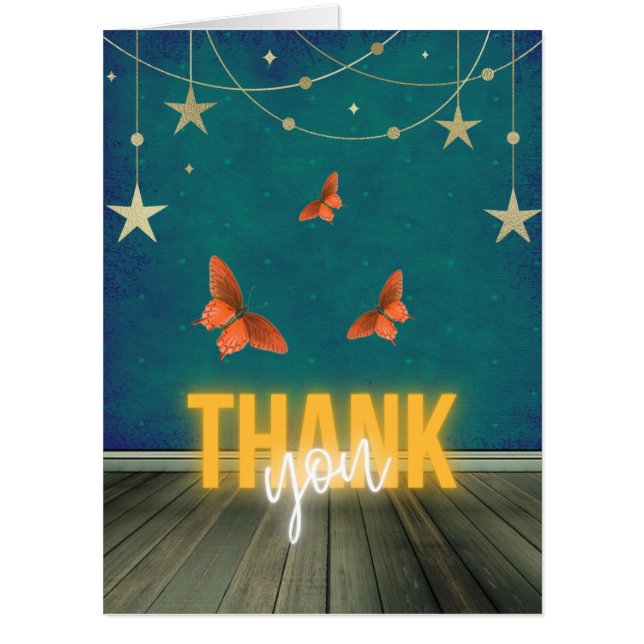 Magical Neon Lights & Butterflies BIG Card (Front)