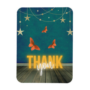 Magical Neon Lights & Butterflies Magnet
