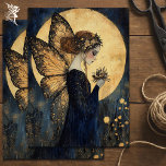 Magical Night Fairy with Flowers Under Golden Moon Tissue Paper<br><div class="desc">This stunning design features an ethereal fairy bathed in the golden glow of a luminous full moon, adorned with intricate details and warm, enchanting colors. Perfect for lovers of fantasy art and celestial beauty, this captivating design brings a sense of magic and wonder to any item it graces. Whether featured...</div>