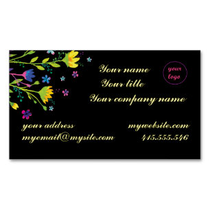 Magical night garden business card magnet