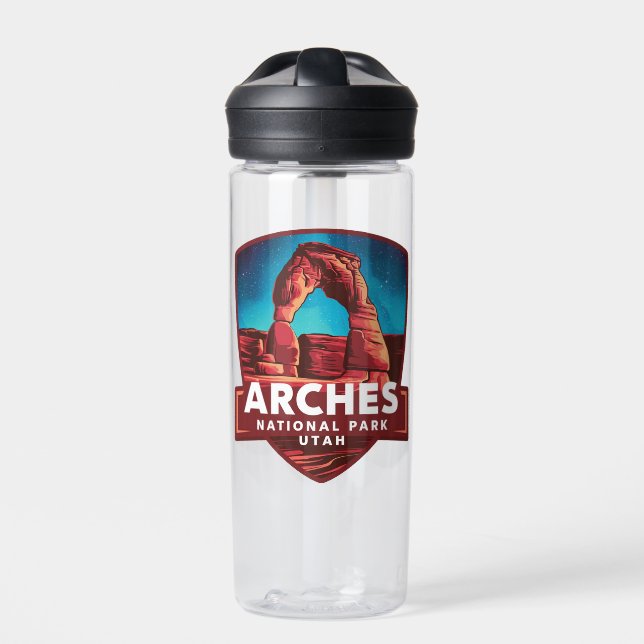 Magical Night in Arches National Park Water Bottle (Front)