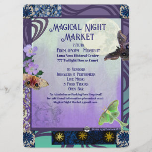 Magical Night Market Event Flyer Save The Date