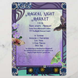 Magical Night Market Event Flyer Save The Date