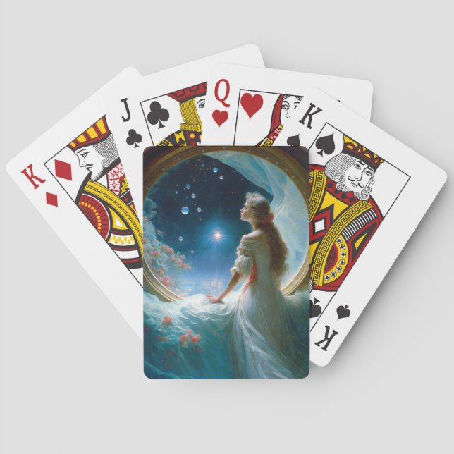 Magical Night Scene Fantasy Art Poker Cards (Back)