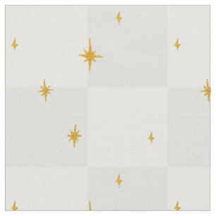 Magical night stars moon in ash grey fabric
