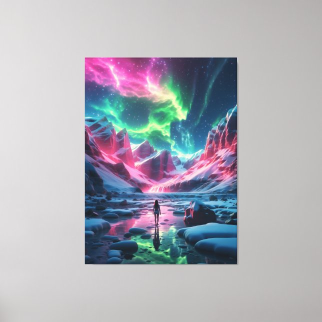 Magical Northern Lights display Canvas Print (Front)