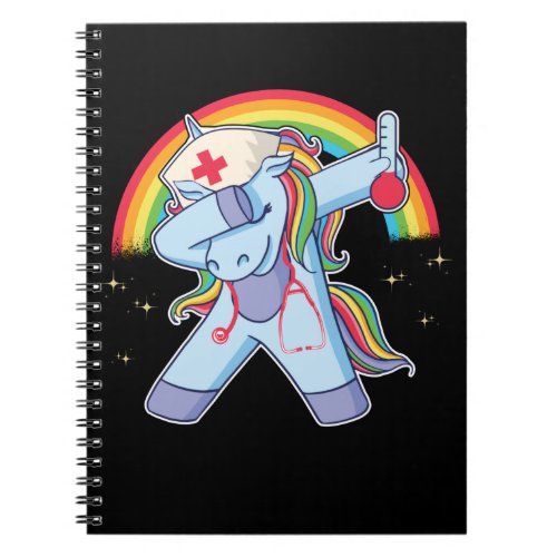 Magical Nurse Unicorn Rainbow Stethoscope Nursing Notebook