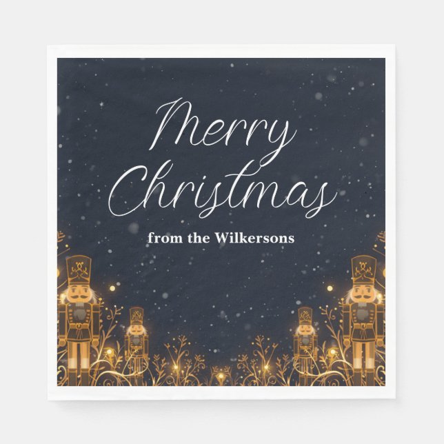 Magical Nutcracker Winter Night Custom Name Xmas Napkins (Front)