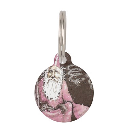 Magical Old Wizard Elf Magic Wand Star Pet ID Tag